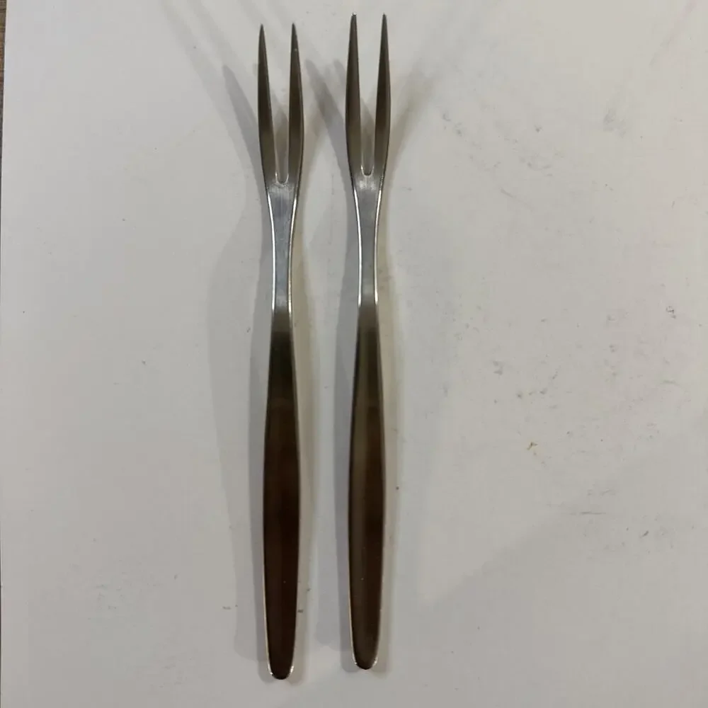 2 Vintage WMF Cromargan Snail Fork - appetizer, cocktail, or pickle/relish fork